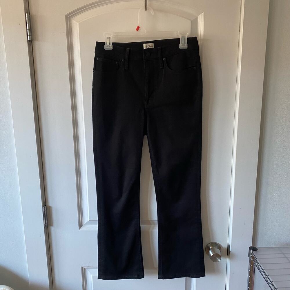J. Crew Women's Denim sz 27 Jeans 9" Billie demi-boot crop stay black wash